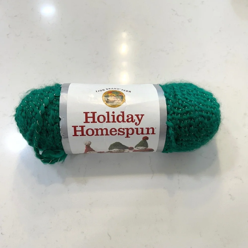 1 skein 154 yds lion brand holiday homespun evergreen 205 bulky 5 lot 1009805